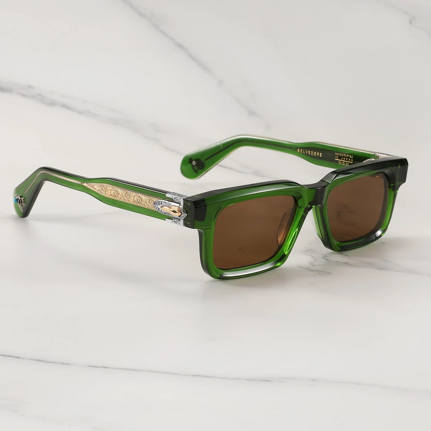 JMM BELVEDERE Vintage Square Retro Sun glasses for man Fashion Women sunglasses 2025 3D Carving and Gemstone Design sunglass man