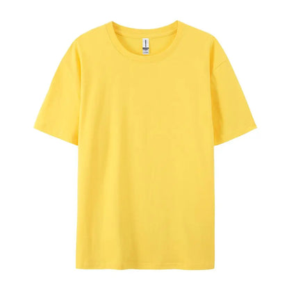 100% Cotton Solid Tshirts Men Woman Short Sleeve Fashion Brand Trend Casual Soft Clothing Tees Customized Products Summer Tops