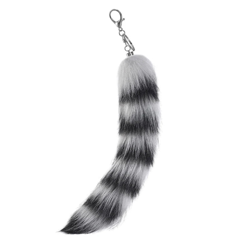New Fashion Wolf Tail Fur Keychains Unisex Pendant Car Keyring Holder Key Chains Charm Bag Accessories Gifts