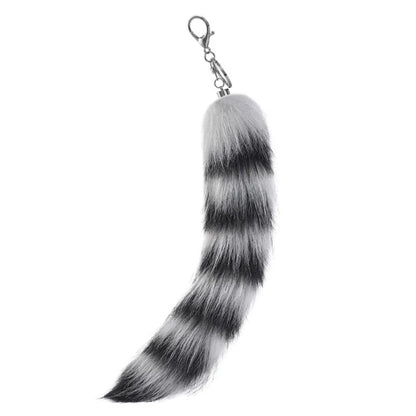 New Fashion Wolf Tail Fur Keychains Unisex Pendant Car Keyring Holder Key Chains Charm Bag Accessories Gifts