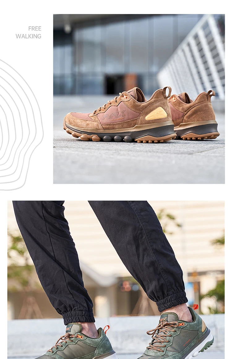 RAX Running Shoes Men&Women Outdoor Sport Shoes Breathable Lightweight Sneakers Air Mesh Upper Anti-slip Natural Rubber Outsole