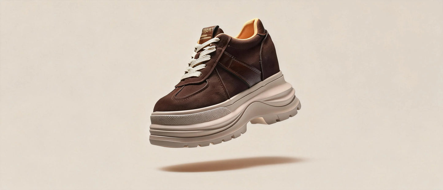 Fujin Elevator Shoes for Women Fall Spring New Platform Sneakers 12cm Height Increase Chunky Shoes for Petite Women Chunky Shoes