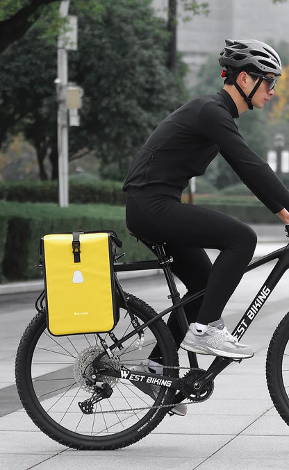 WEST BIKING Cycling Bicycle Bike Rear Seat Trunk Bag Large Capacity Panniers Reflective Rear Bag Waterproof Bicycle Storage Bag