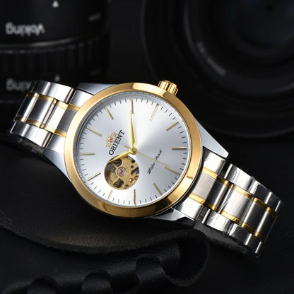 Orient Watch Refurbished Japanese Fully Automatic Mechanical Watch Hollowed Out Business Men's Watch Stainless Steel Strip