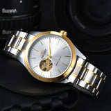 Orient Watch Refurbished Japanese Fully Automatic Mechanical Watch Hollowed Out Business Men's Watch Stainless Steel Strip