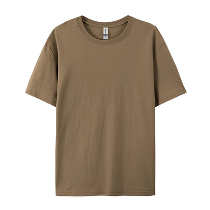 100% Cotton Solid Tshirts Men Woman Short Sleeve Fashion Brand Trend Casual Soft Clothing Tees Customized Products Summer Tops