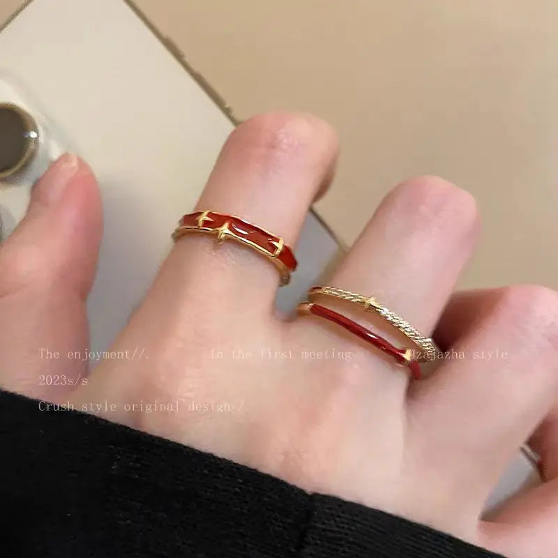 Fashion Trend Pink Crystal Bowknot Heart Rings Zircon Ring Y2K Shiny Zircon Rings for Women Girls Party Aesthetic Jewelry 2024 N