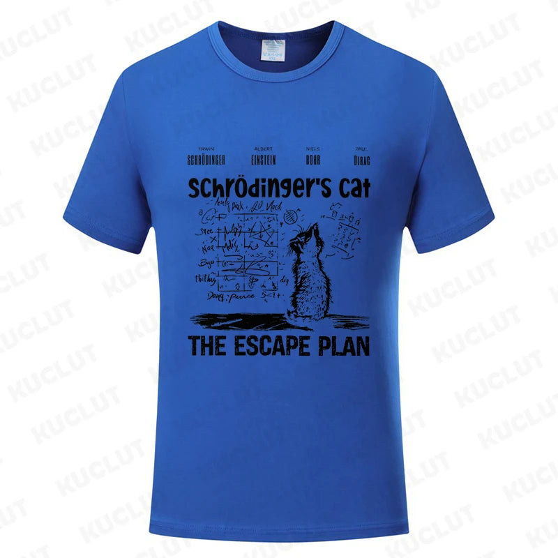 T Shirt for Men Clothing Fashion  Cat The Escape Plan Geeky Printed T Shirts Harajuku Short Sleeve Tee Casual Men's Clothing