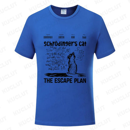 T Shirt for Men Clothing Fashion  Cat The Escape Plan Geeky Printed T Shirts Harajuku Short Sleeve Tee Casual Men's Clothing