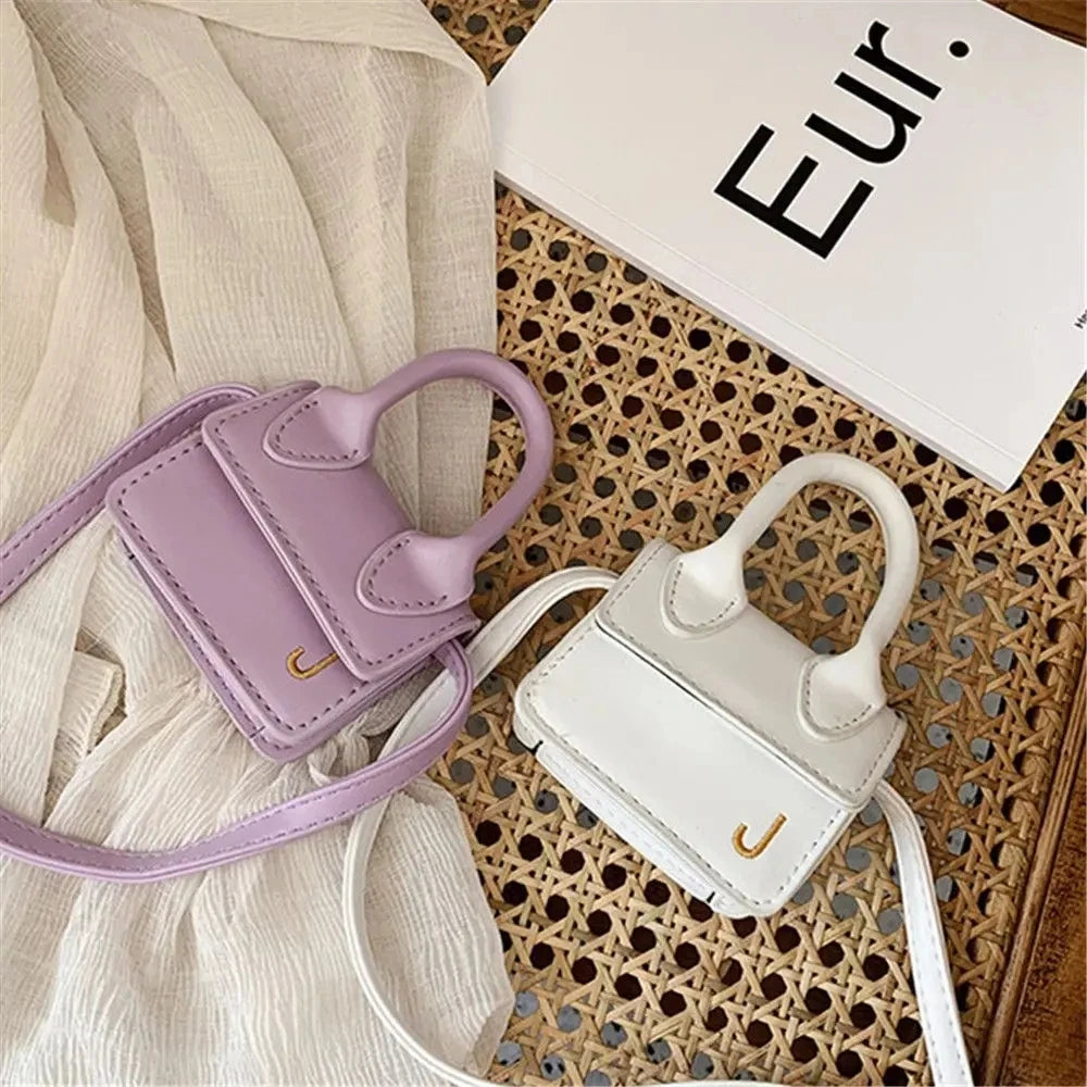 Kids Mini PU Leather Crossbody Bag Fashion Cute Little Girl Small Coin Pouch Purses Handbags Casual Toddler Purse Tote
