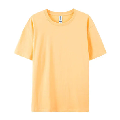 100% Cotton Solid Tshirts Men Woman Short Sleeve Fashion Brand Trend Casual Soft Clothing Tees Customized Products Summer Tops