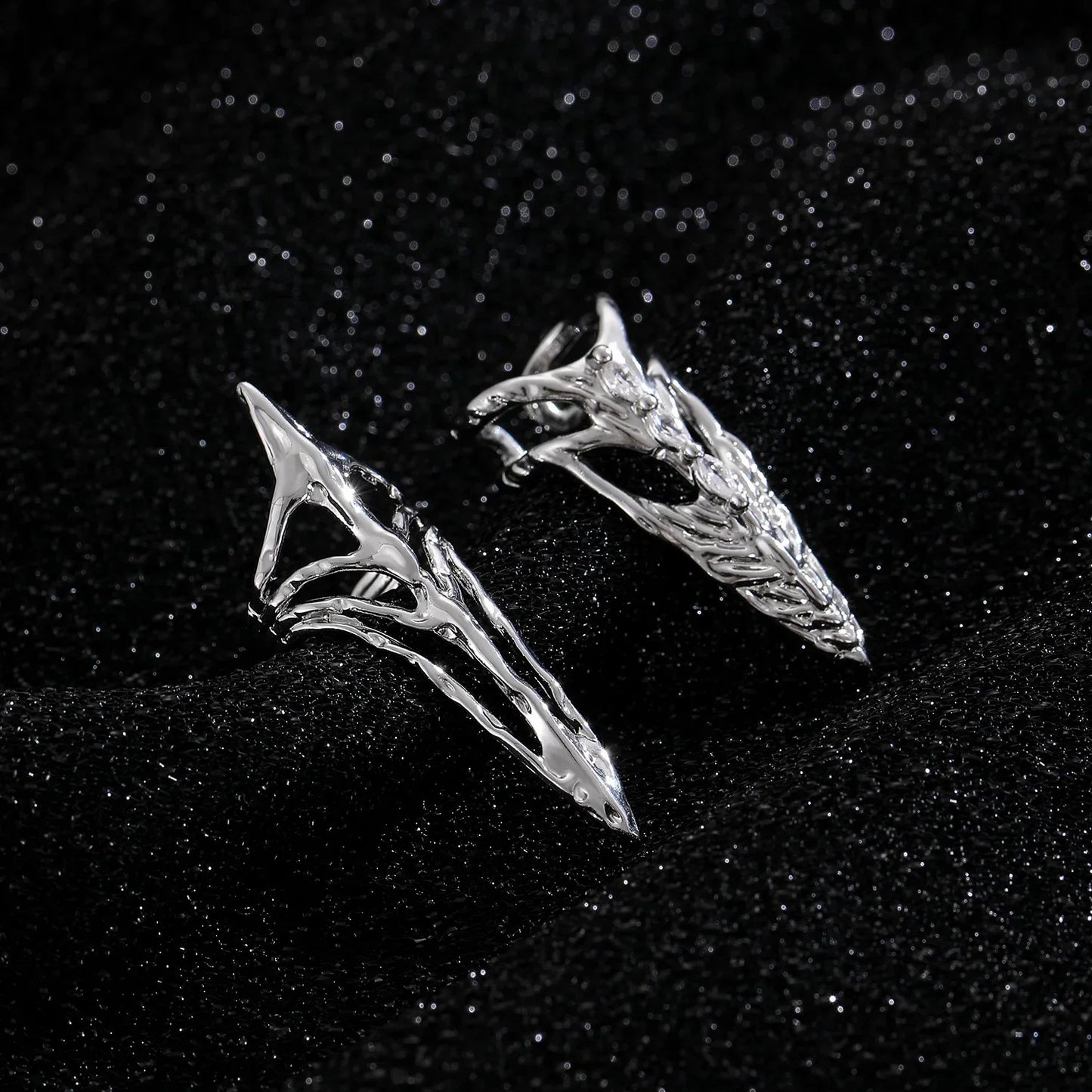 New Gothic Rock Machinery Manicure Fingertip Ring Nail Ring Punk Metal Jewelry Accessories for Women Party Gifts for Girlfriends