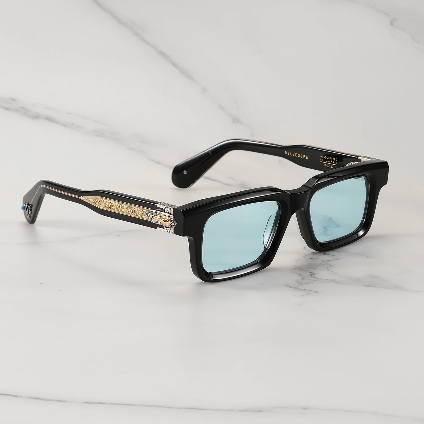 JMM BELVEDERE Vintage Square Retro Sun glasses for man Fashion Women sunglasses 2025 3D Carving and Gemstone Design sunglass man