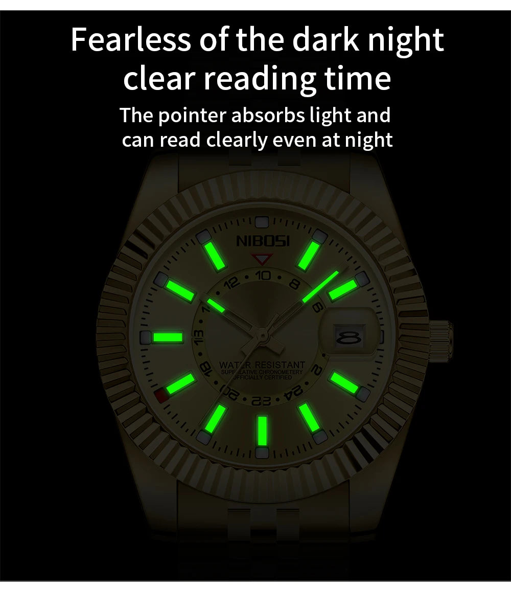 NIBOSI Top Brand Luxury Fashion Dive Watch Men 30ATM Waterproof Date Clock Sport Watches Man Quartz Wristwatch Relogio Masculino