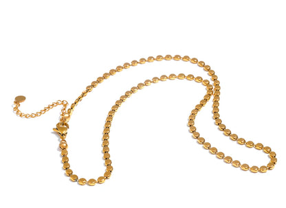 Yhpup Exquisite Stainless Steel Bright Square Chain Collar Necklace New Style 18K Real Gold Plated Daily Fashion Jewelry