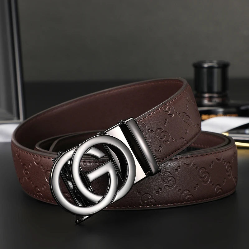 New Thin 34mm Business Men's Belt Formal Leather Male Belt High Quality Belt women Metal Automatic g Buckle Belt for women jeans