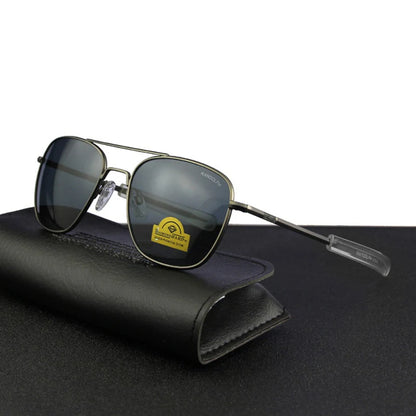 RE Sunglasses Men Top Quality Anti-Scratches American Army Military Mirror AGX Tempered Glass Lens Pilot Sun Glasses UV400