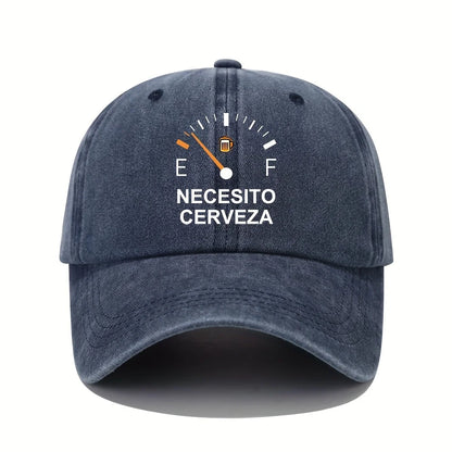 NECESITO CERVEZA pattern printed vintage duckbill cap, fashionable retro curved brim baseball cap, casual outdoor sun hat