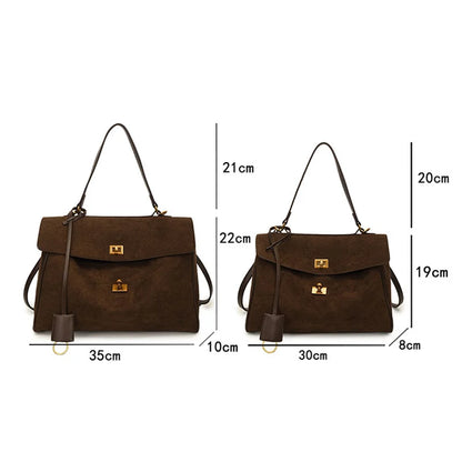 Vintage Ladies Tote Bag Brand Large Capacity Frosted Handbag High-end Pu Material Shoulder Messenger Bag Niche Simple Travel Bag