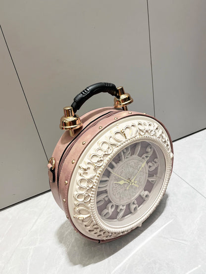Luxury Designer Purses and Handbags Shoulder Bags funny clock-shaped bag funny Women's round bag pu leather Woman's bag