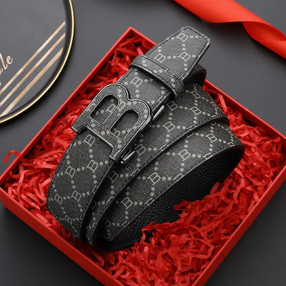 High Quality 3.4cm Luxury Brand Men Belts Famous Leather Belts for men Designers B Buckle Male Strap jeans belt