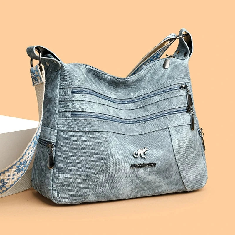 Vintage Style Shoulder Bag for Women Multi Layer Versatile Faux Leather Crossbody Bag Casual Handbag Purse with Zipper Closure