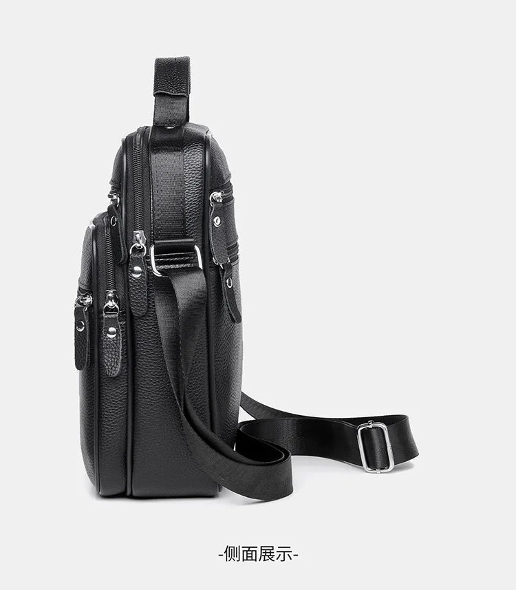 High quality genuine leather men's crossbody bag soft cowhide simple, casual, business style small shoulder bag for men Handbag
