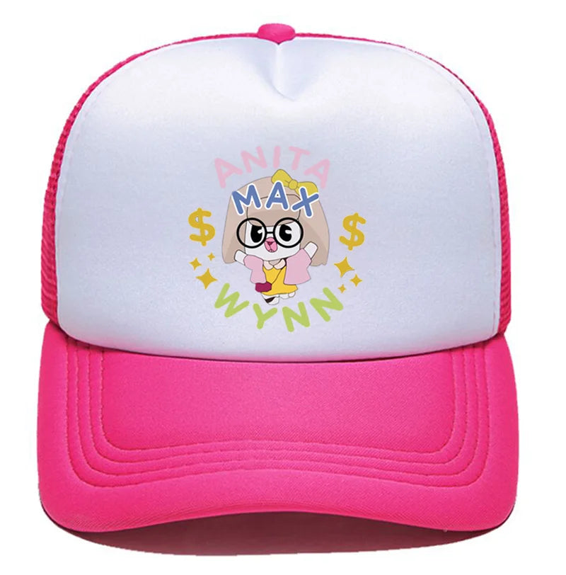 Trendy Anita Max Wynn Foam Trucker Hat Cute Mesh Snapback Caps Boy Girl Sun Beach Baseball Cap Female Summer Breathable Visor