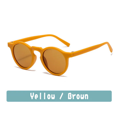 New Fashion Children Glasses Vintage Round Outdoor Sun Protection Sunglasses Baby Girls Acrylic UV400 Sunglasses Kids Eyeglasses