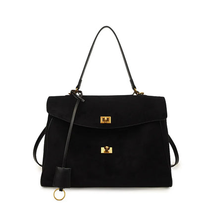 Vintage Ladies Tote Bag Brand Large Capacity Frosted Handbag High-end Pu Material Shoulder Messenger Bag Niche Simple Travel Bag