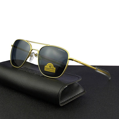 RE Sunglasses Men Top Quality Anti-Scratches American Army Military Mirror AGX Tempered Glass Lens Pilot Sun Glasses UV400