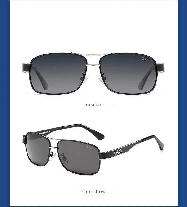Audi Glasses UV400 Polarized Rectangle Sunglasses for Men Women Driving Motorcycle Cycling Glasses with AntiGlare Lens 553