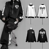 Gothic Subculture Hip-hop Sweatshirts Women Autumn Turtleneck Hoodie Coats Harajuku Loose Versatile Daily Jackets Zip Up Clothes
