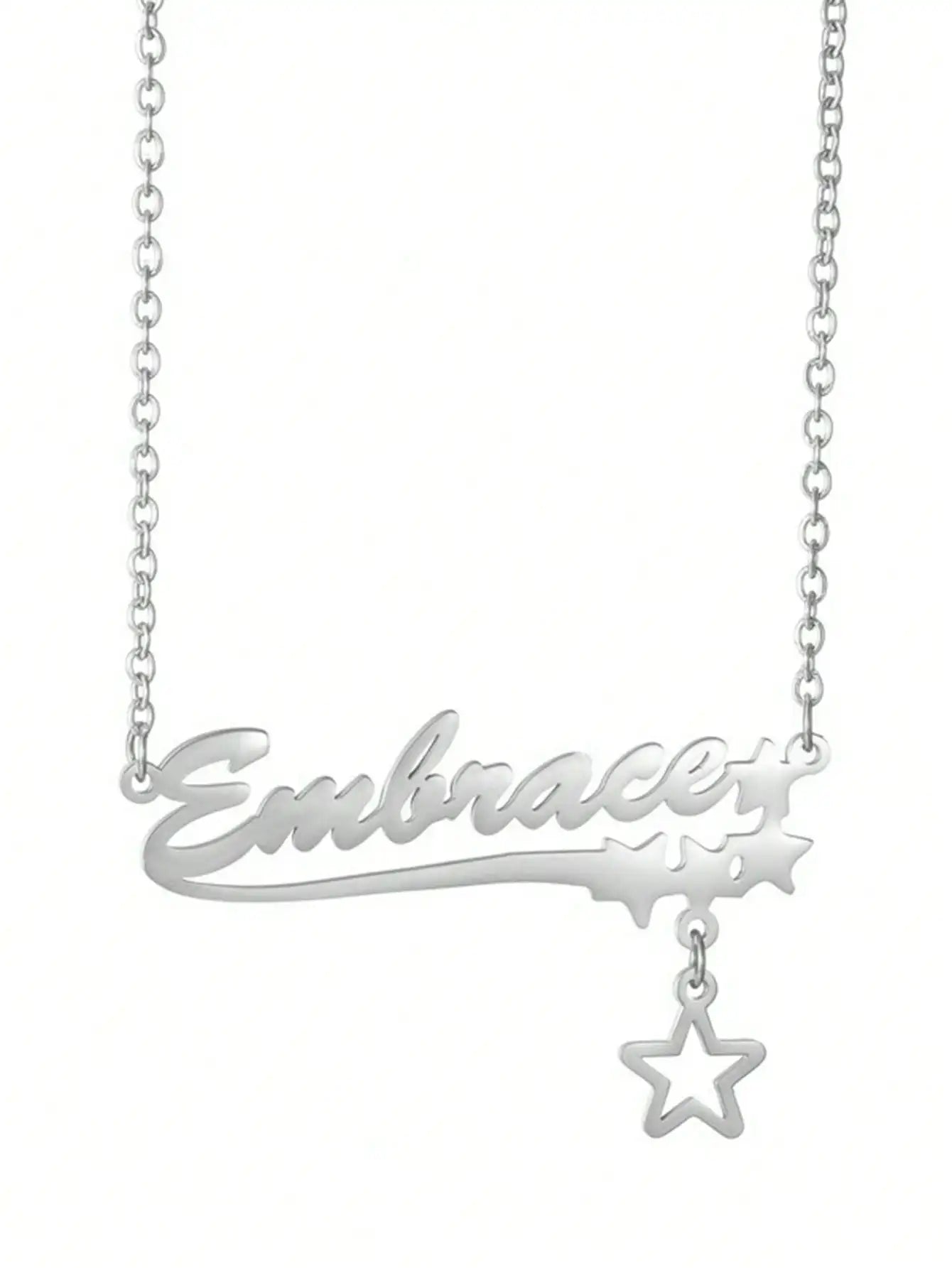  DOREMI Personalized Custom Necklace For Women Hollow Stars Pendant Customized Name Multiple Fonts To Choose For Gift Necklace