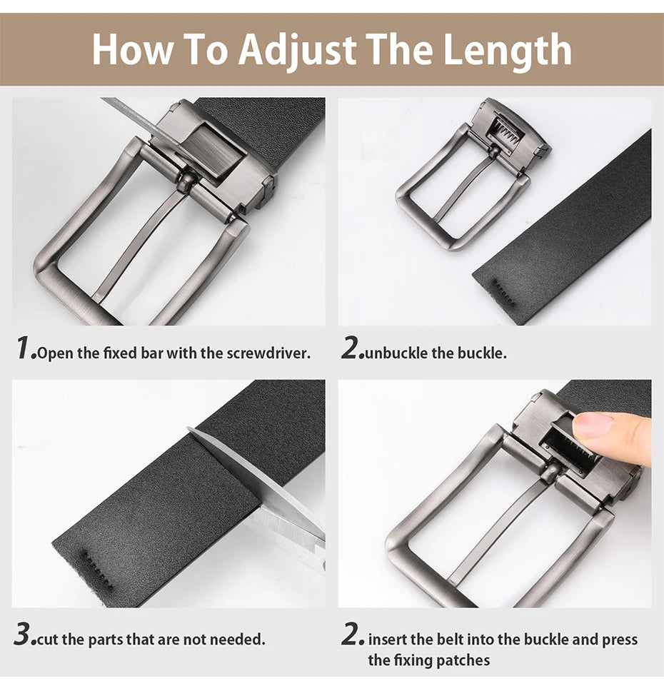 Maikun Genuine Leather Men's Belt Large Size Casual Belt   Alloy Pin Buckle Business Suit Belt Father's Day Present Gift