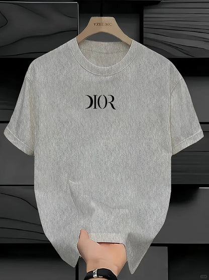 New Summe Luxury Brand T-shirt Pure Cotton Flat Print Large Size Round Neck Short Sleeve Men's and Women's Top T-shirt