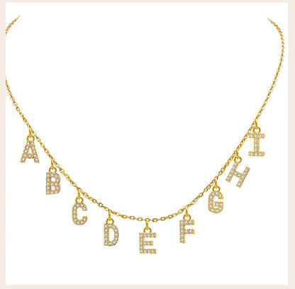 Personalized Initial Name Necklace Stainless Steel Women Alpahbet Letter Pendant ,Initial Collar Statement Charms Gift