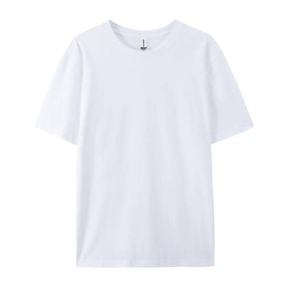 100% Cotton Solid Tshirts Men Woman Short Sleeve Fashion Brand Trend Casual Soft Clothing Tees Customized Products Summer Tops