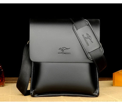 Luxury Kangaroo Brand Leather Messenger Bag Man Handbag Chest Crossbody Bag For Men Business Small Shoulder Bag Summer Male Bag