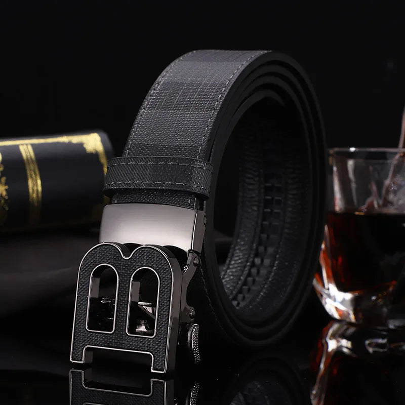 2025 High Quality Men's Belt Designer Genuine Leather Belts Male Metal Automatic Buckle Casual Fashionable Belt for men Jeans