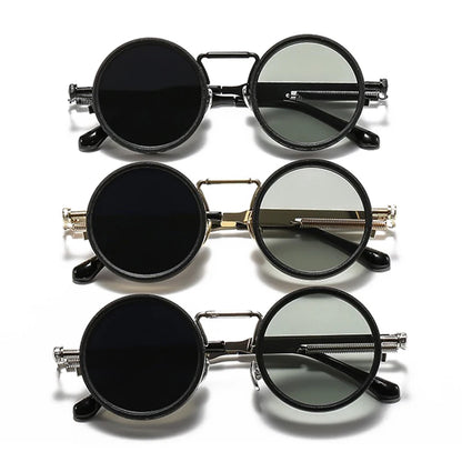SHAUNA Retro Metal Round Punk ND9-level Adjustable Dimming Sunglasses Women Polarized UV400 Fashion Men Outdoor Sun Glasses