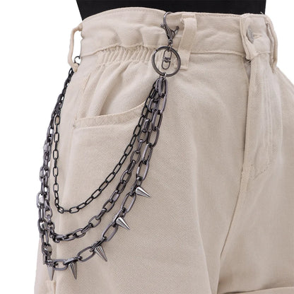 Hip Hop Punk Rock Metal Pants Waist Chain Men Women Key Chain Trousers Chain Wallet Keychain Jeans Unisex Hip-hop Jewelry Gift