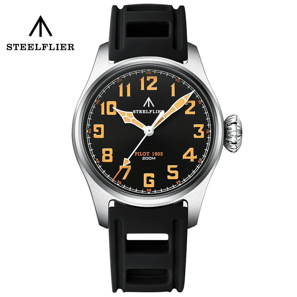 STEELFLIER Official SF740V New Quartz Wristwatch Super C3 Luminous 200M Waterproof VH31 Mute Movement Man Fashion Business Watch
