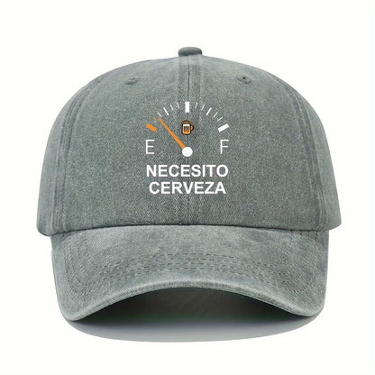 NECESITO CERVEZA pattern printed vintage duckbill cap, fashionable retro curved brim baseball cap, casual outdoor sun hat