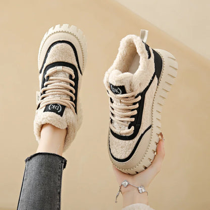 Fleece-Lined Warm High-Top Soft Men's Casual Sports Cotton Shoes Women's Anti-Slip Wear-Resistant