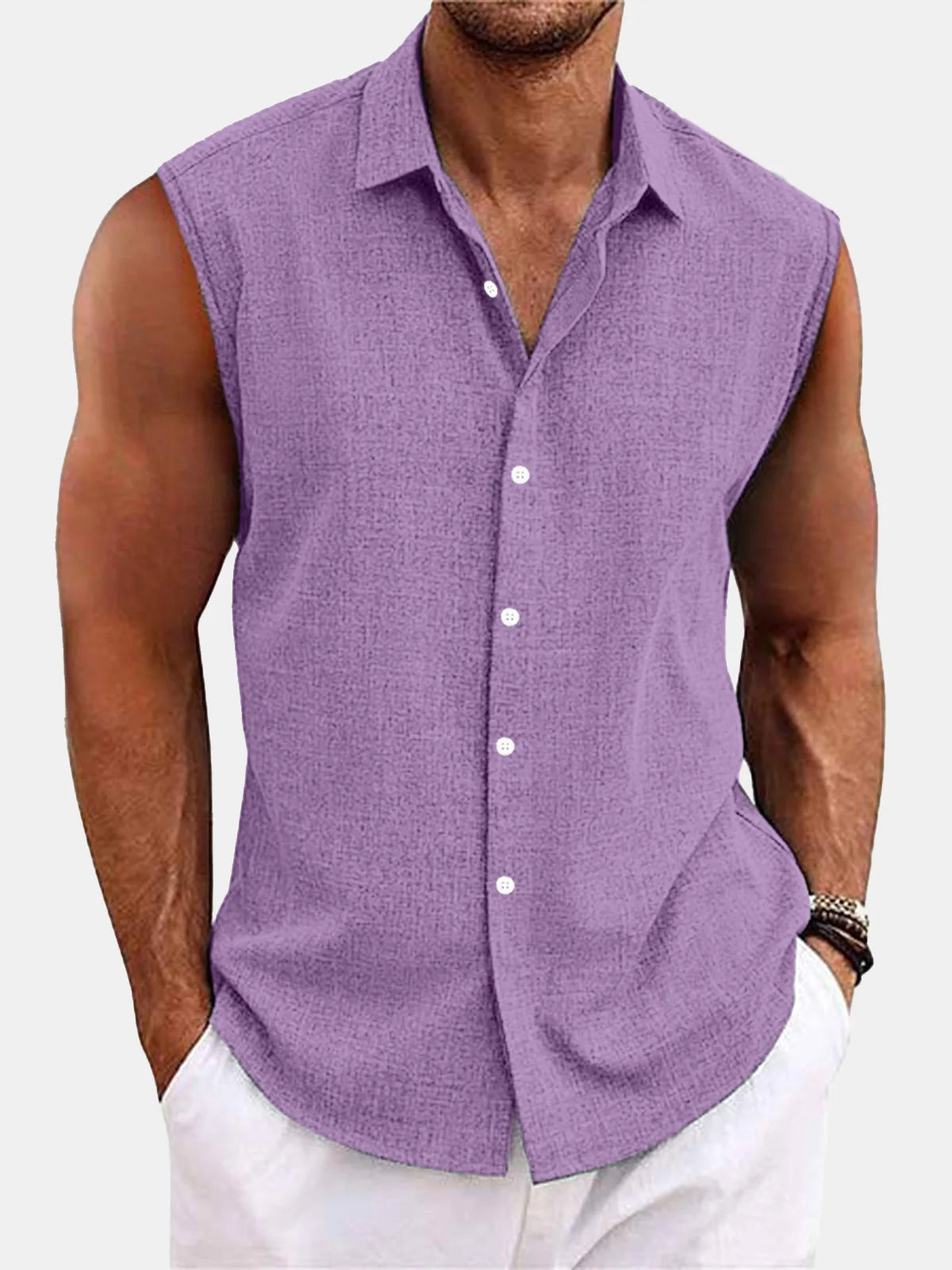 Men's Summer Short Sleeve Shirt Casual Solid Color Beach Top with Collar Lightweight Breathable Casual Button Up Shirts for Men