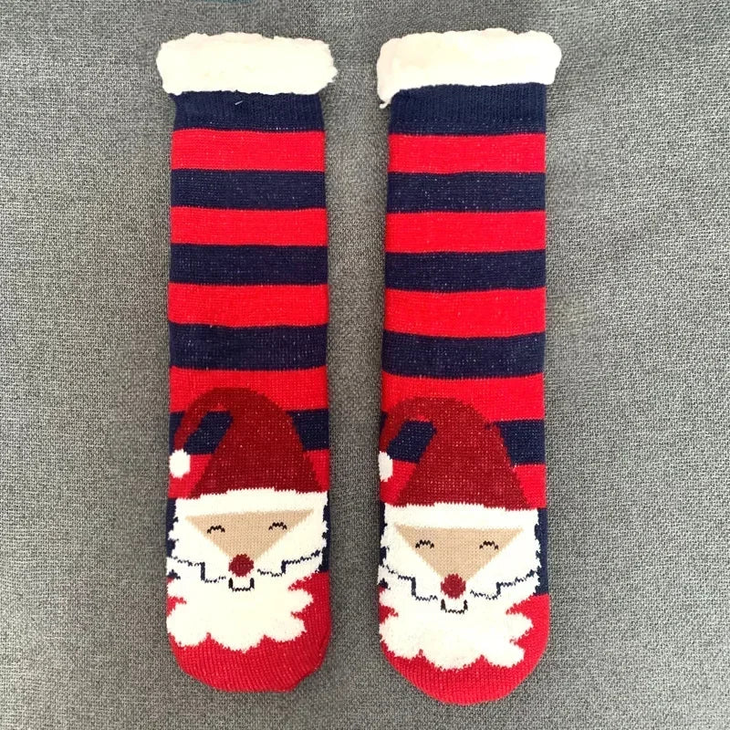 Christmas Gift Thermal Socks Women Winter Warm nightwear Plush Soft Floor Fuzzy Fluffy Fur Slipper Sock Thick Ladies Cute Cow