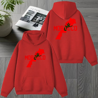 Autumn Winter Morocco harajuku New in Double Sided print black Hoodie Men women Fleece Casual pullover Unisex fashion Sweatshirt