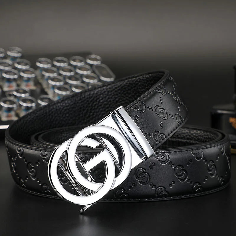 New Thin 34mm Business Men's Belt Formal Leather Male Belt High Quality Belt women Metal Automatic g Buckle Belt for women jeans