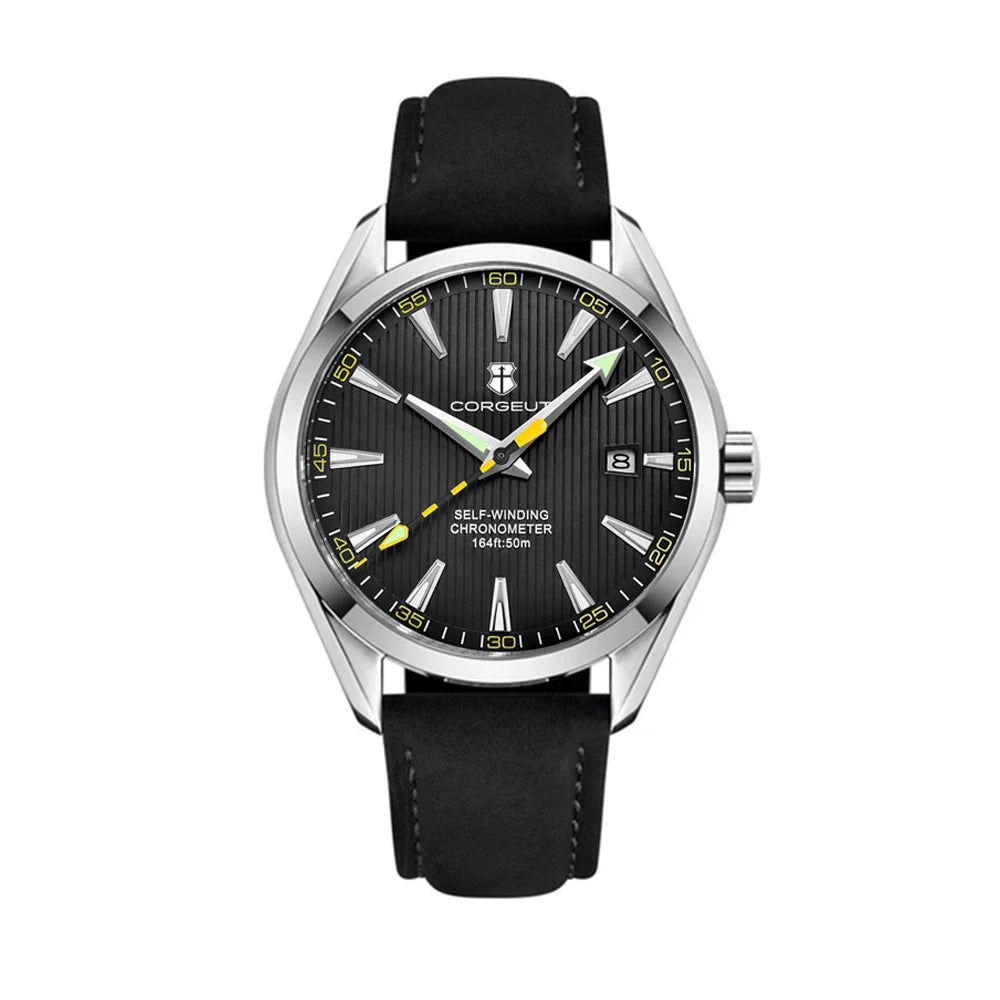 Corgeut 41mm Luxury NH35 Movt Man Sport Clock Automatic Relogio Masculino Mechanical Wristwatch Sapphire Steel Band Men's Watch